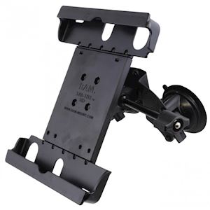 Dual Suction Cup EFB Mount with Short Arm & Retention Knob, and Large Tab-Tite™ Tablet Holder